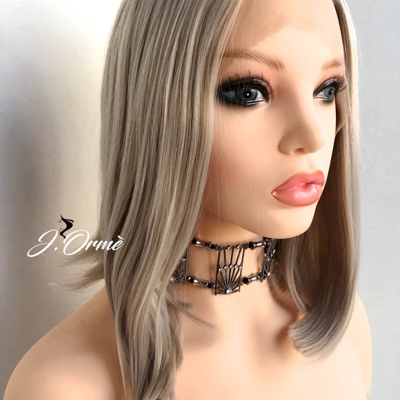 Sleek Bob Lace Front Wig Grey -Lace Front Wigs main image 7